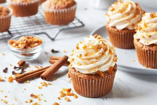Carrot Cake Cupcake with Spiced Cream Cheese Frosting