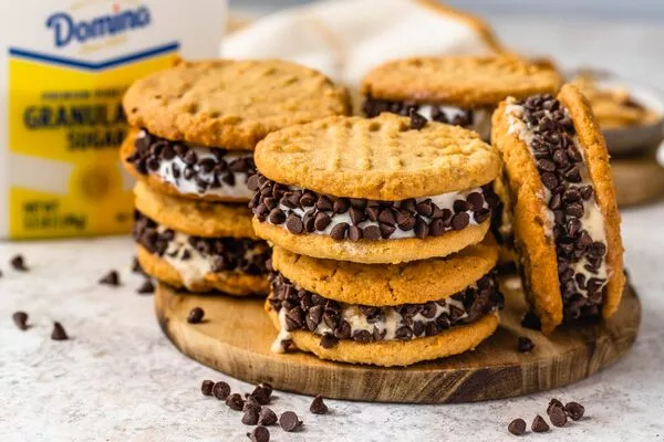 Peanut Butter Cookie Ice Cream Sandwiches