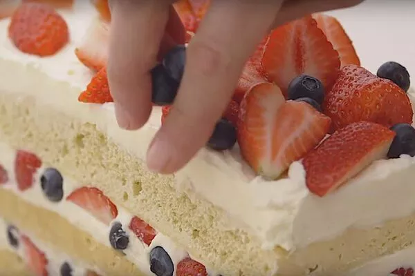 Red, White and Blue Ice Box Cake