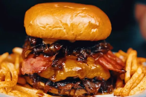 Sweet Onion Turkey Bacon Burger