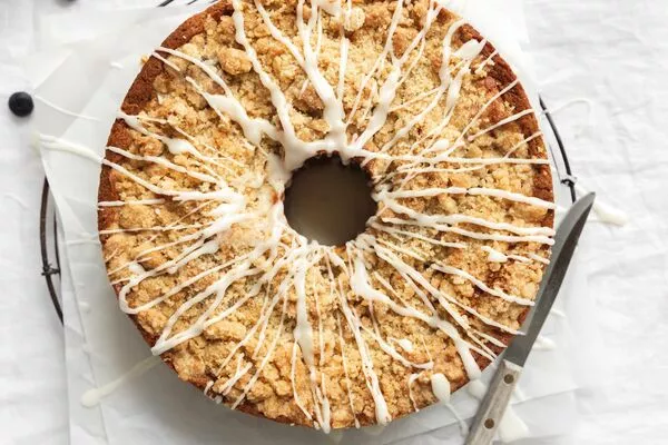 White Chocolate Blueberry Bundt Cake