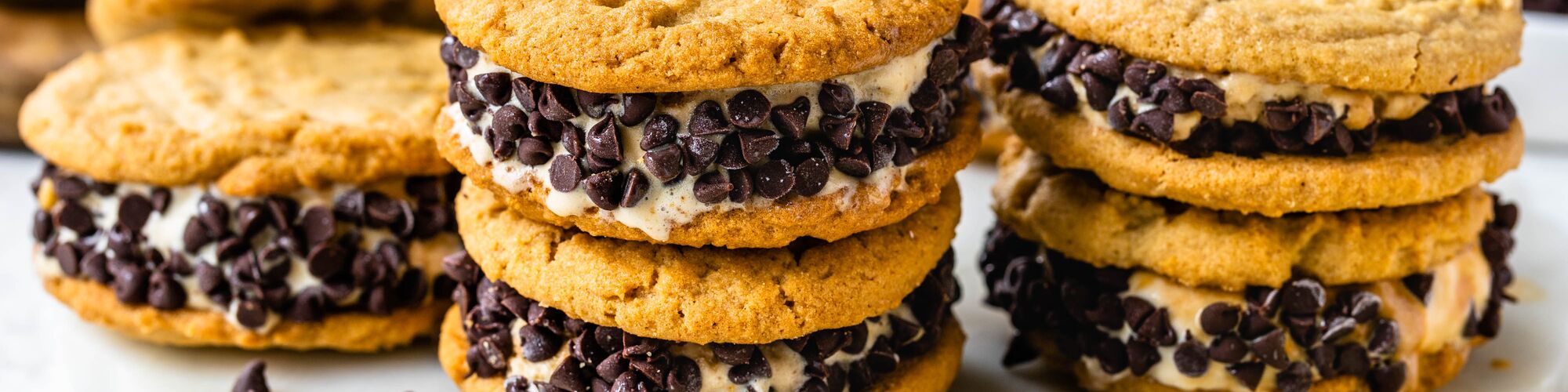 Peanut Butter Cookie Ice Cream Sandwiches
