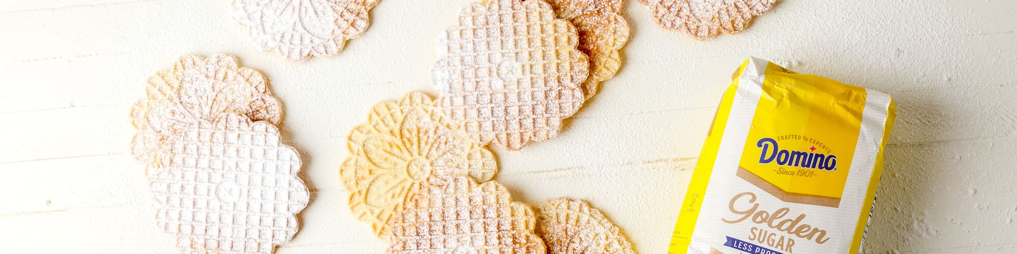pizzelles cookies made with domino golden sugar