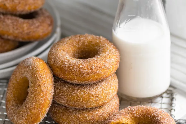 spiced pumpkin donuts with domino golden sugar