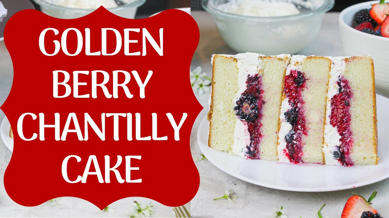golden berry chantilly cake made with domino golden sugar