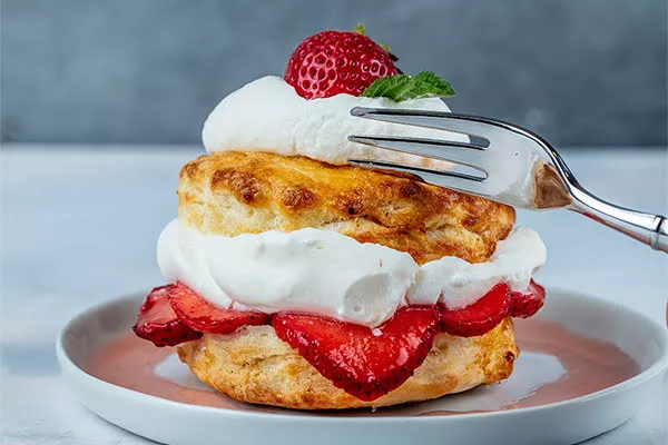 Buttermilk Biscuits with Strawberries and Whipped Cream