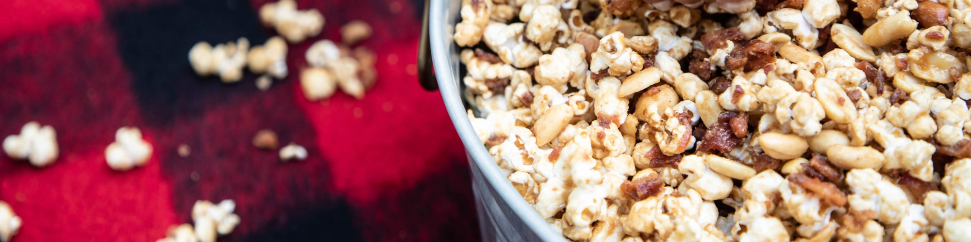 Honey Butter and Candied Bacon Popcorn