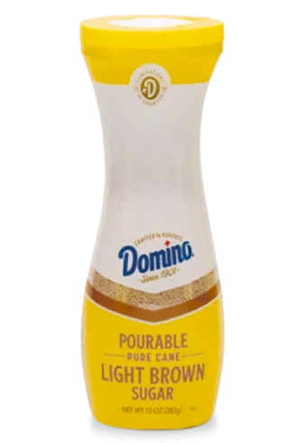 domino pourable pure cane light brown sugar 10oz flip top canister