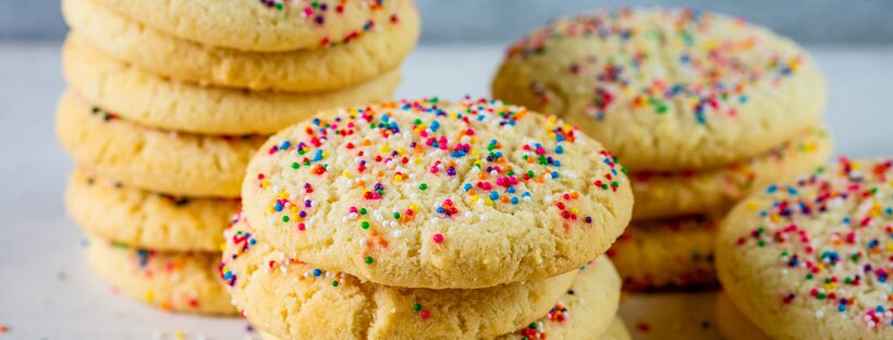Domino® Sugar cookies topped with rainbow sprinkles