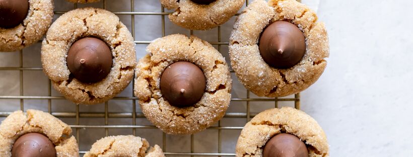 peanut butter blossom cookies baked with Domino® Sugar