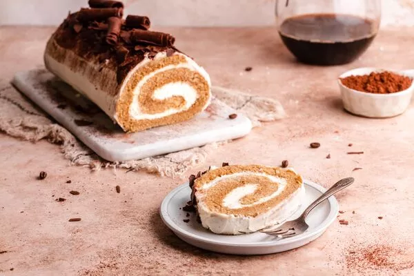 tiramisu roll cake with domino golden sugar, light brown sugar and powdered sugar