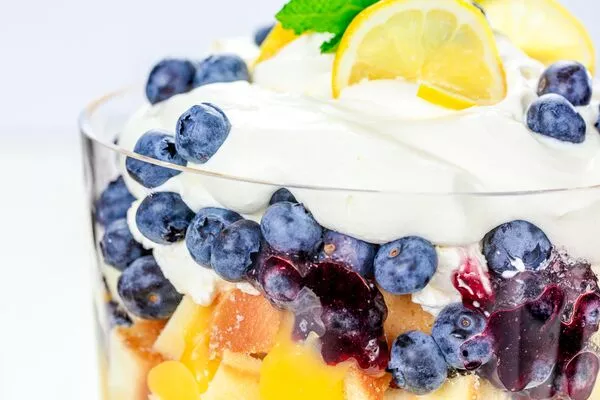 lemon blueberry trifle with domino golden sugar lemon curd