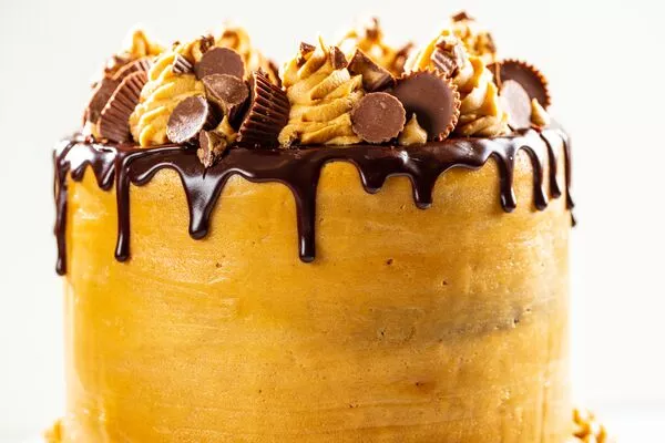 peanut butter cup cake baked with domino dark brown sugar