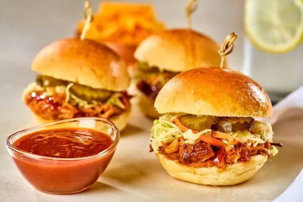 pulled pork sliders with domino dark brown sugar barbecue sauce