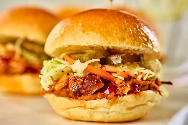 pulled pork sliders with domino dark brown sugar barbecue sauce