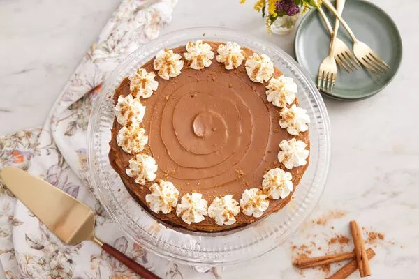 pumpkin dulce de leche cheesecake baked with domino dark brown sugar