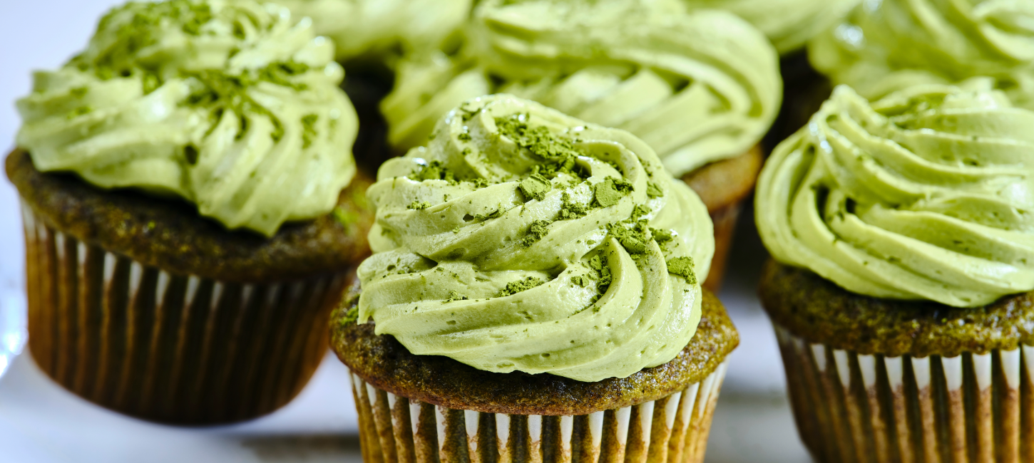matcha green tea cupcakes baked with domino light brown sugar and granulated sugar