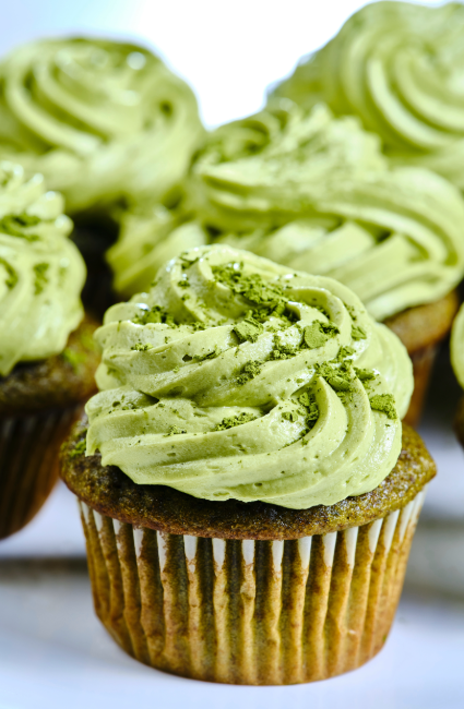 matcha green tea cupcakes baked with domino light brown sugar and granulated sugar