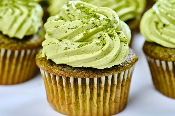 matcha green tea cupcakes baked with domino light brown sugar and granulated sugar