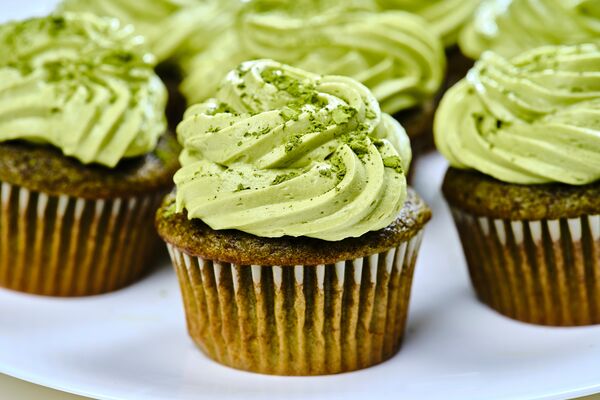 matcha green tea cupcakes baked with domino light brown sugar and granulated sugar