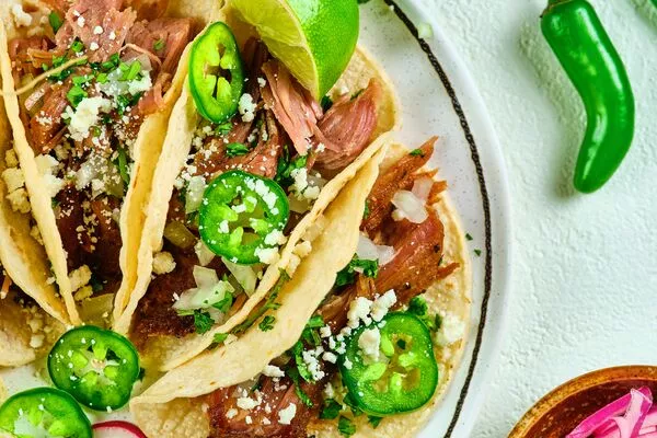 Tacos de Carnitas con Azúcar Moreno